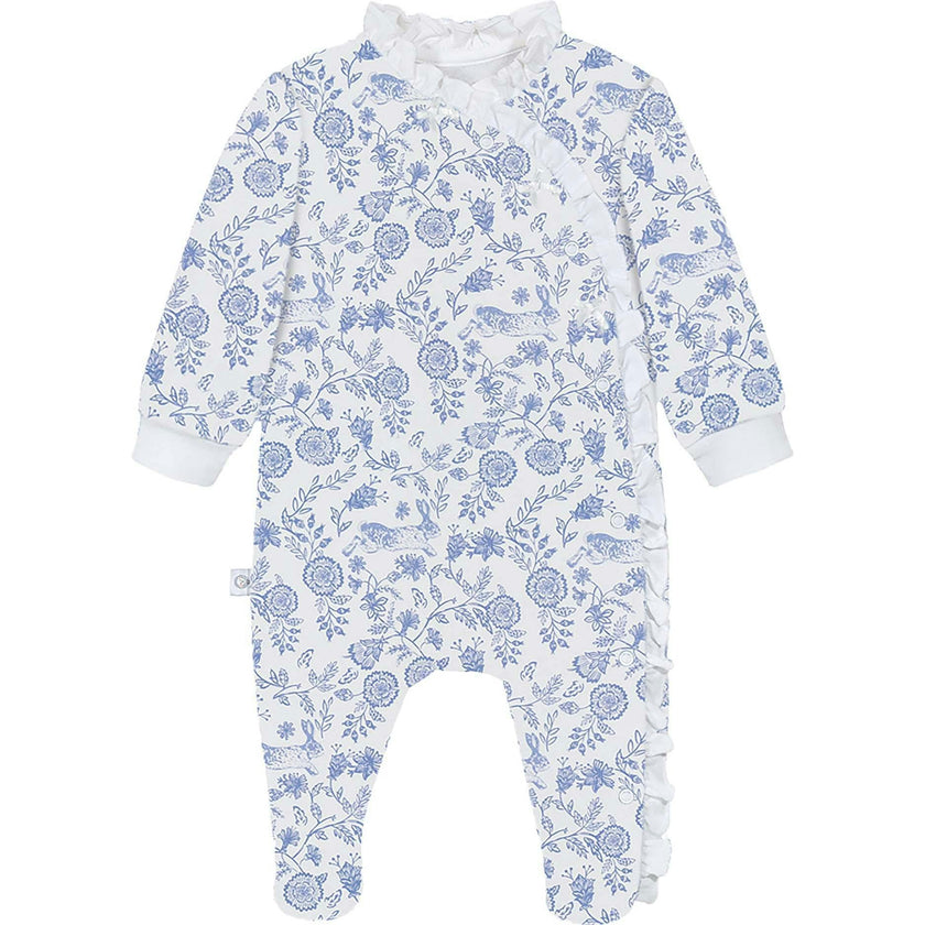 Floral Bunnies Pima Cotton Baby One-Piece Pajamas