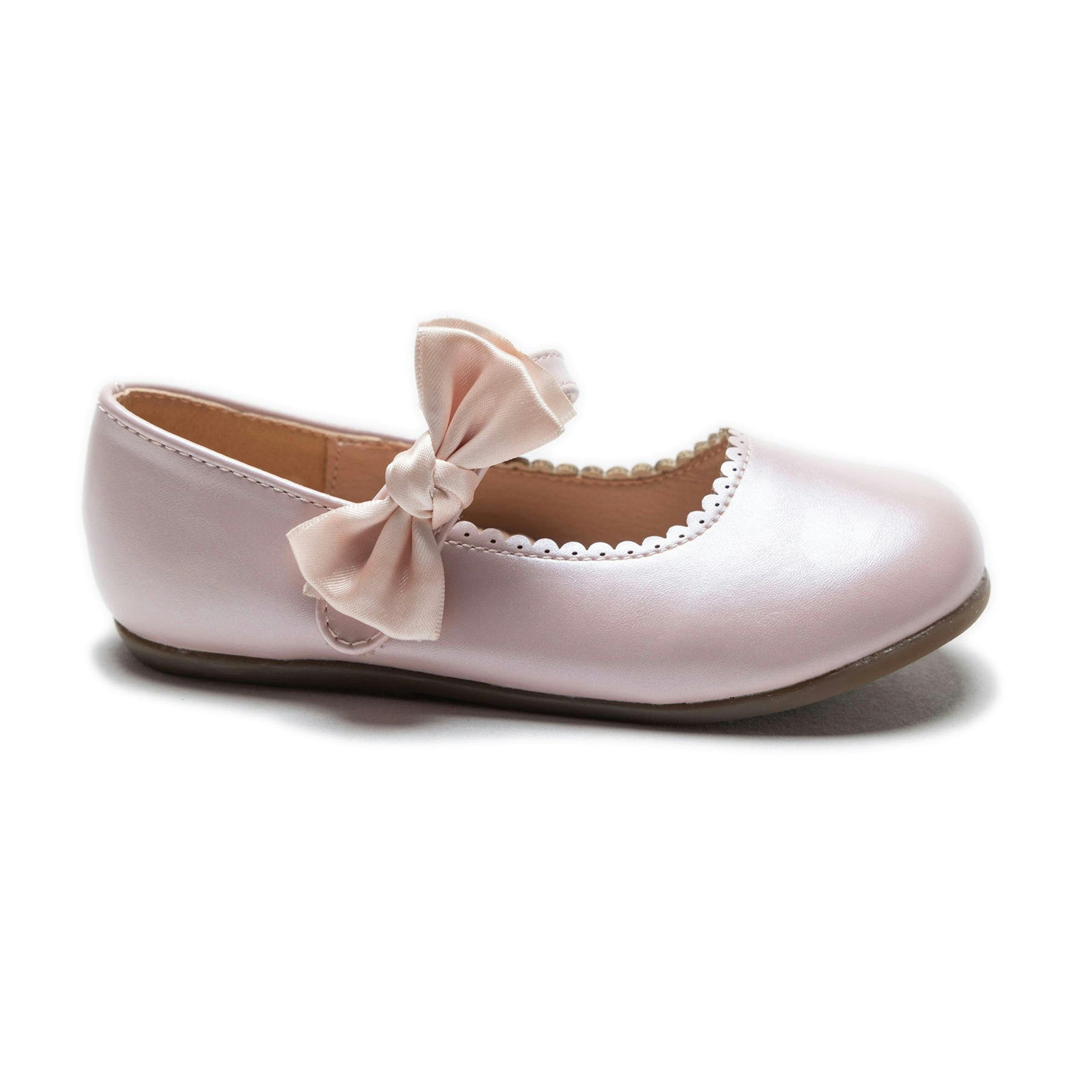 Pink Satin Elodie Bow Flats
