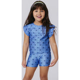 Girls Hi-Shine Ruffle Crop Top