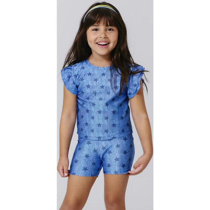 Girls Hi-Shine Ruffle Crop Top
