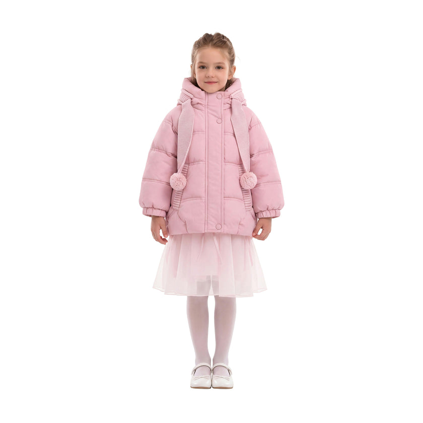 Light Pink Pom-Pom Puffer Jacket