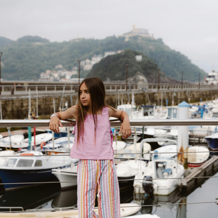 Pink Top & Rainbow Pants