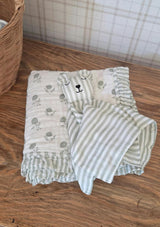 Ellis Green Stripe Bear Lovey