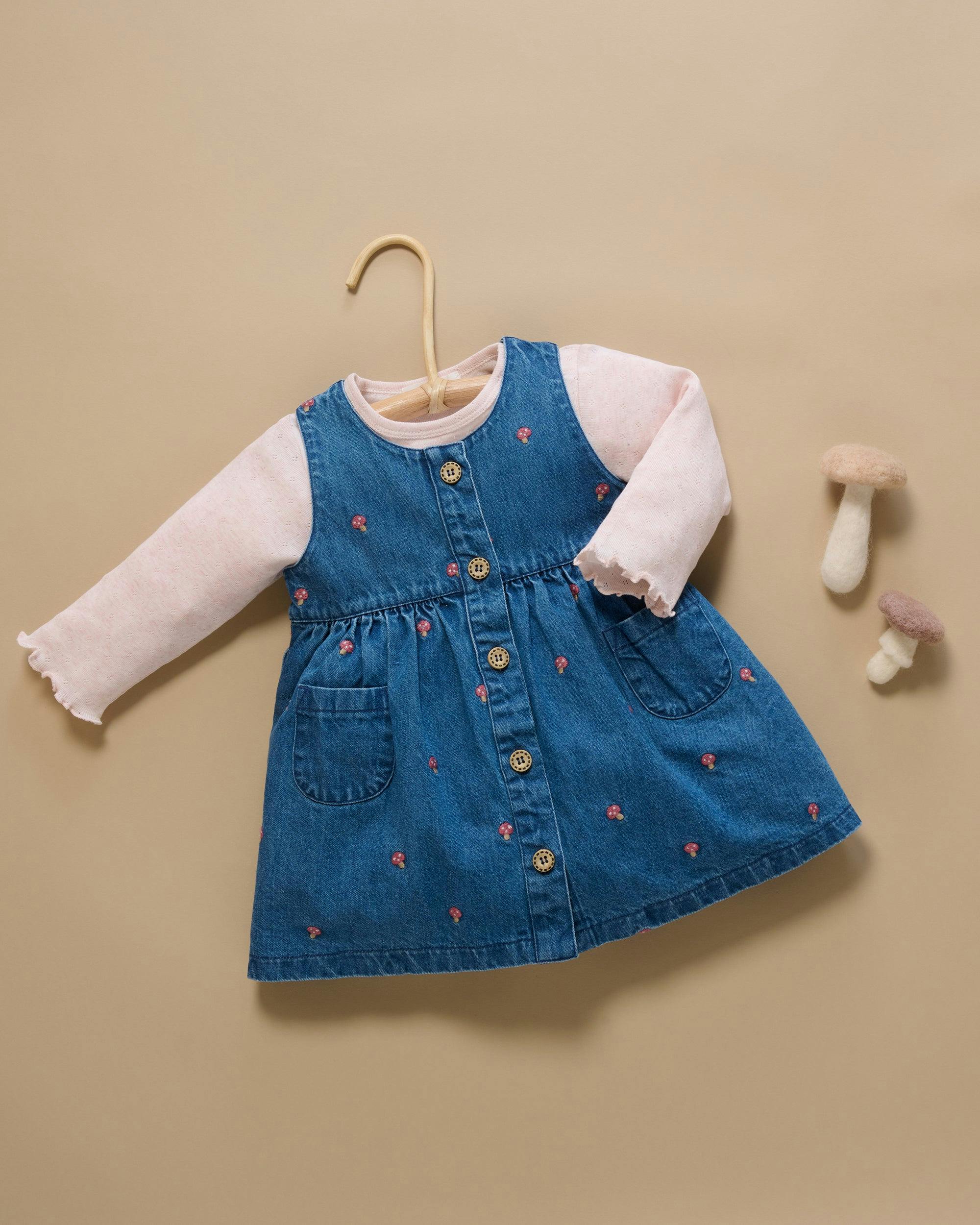 Embroidered Pinnie & Top Set Toadstool Broderie