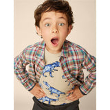 Original Print Crew Neck Layered Long Sleeve T-Shirt, Multi