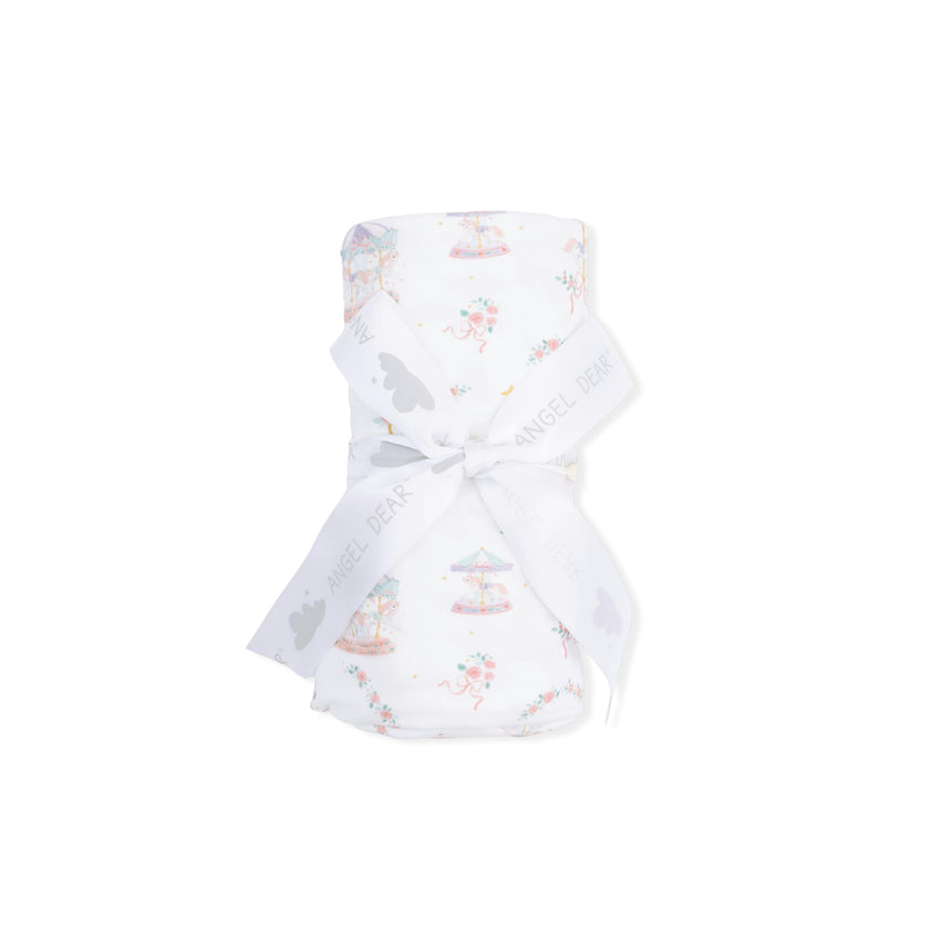 Carousel with Bows - Swaddle Blanket