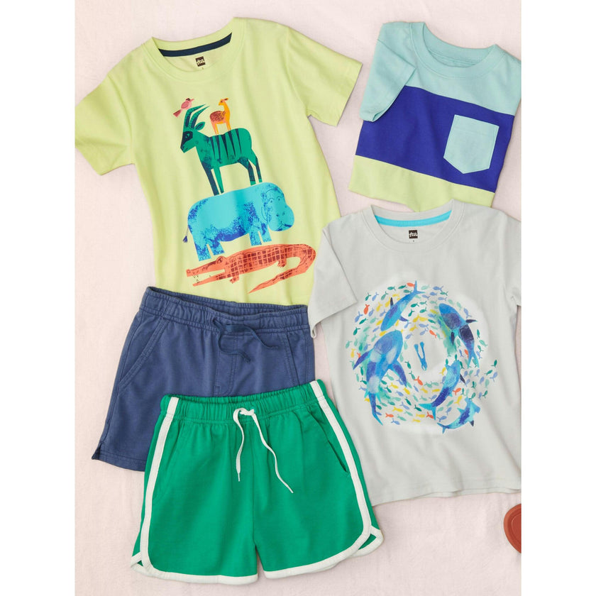 Sharks & Diver Graphic Tee, Green