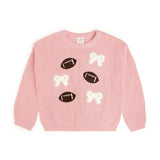 Football Bows Patch Knit Sweater