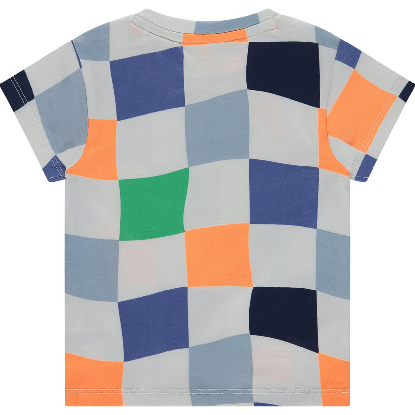 Wavy Checkered Pattern T-Shirt