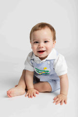 Seersucker Shortall With Airplane