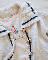 Sail Away Cardigan in Salt/Navy