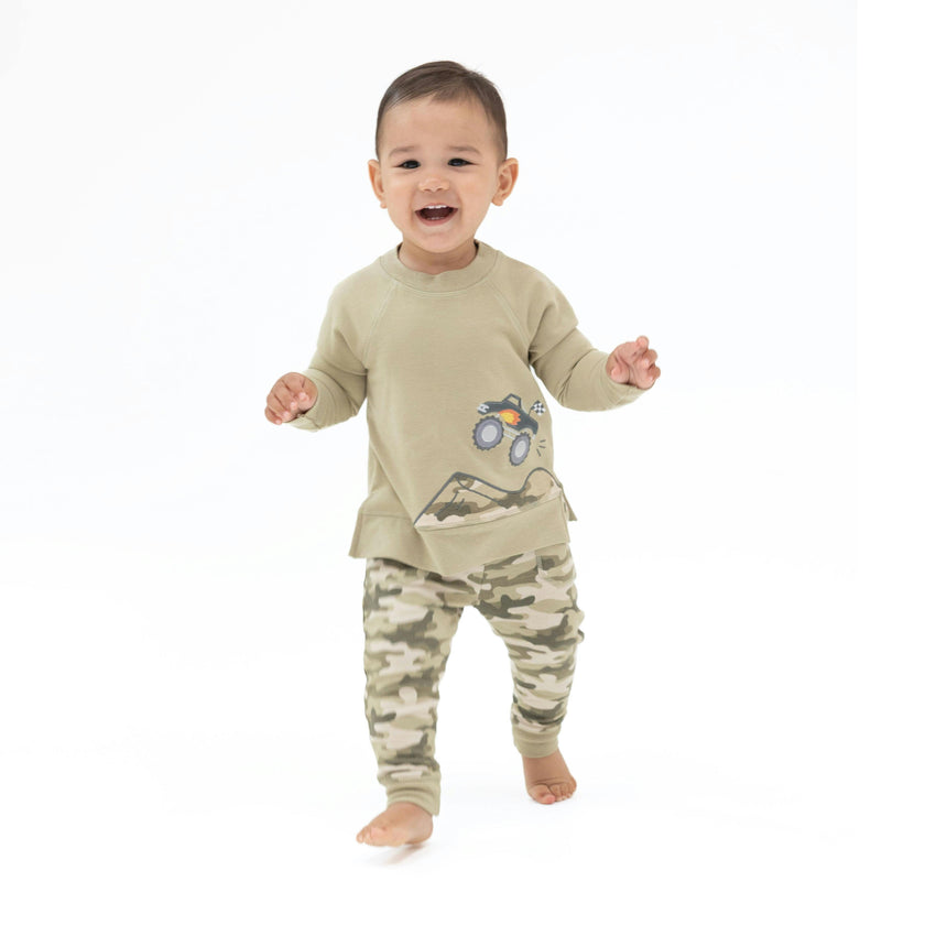 Camo French Terry - Drop Sleeve Sweatshirt