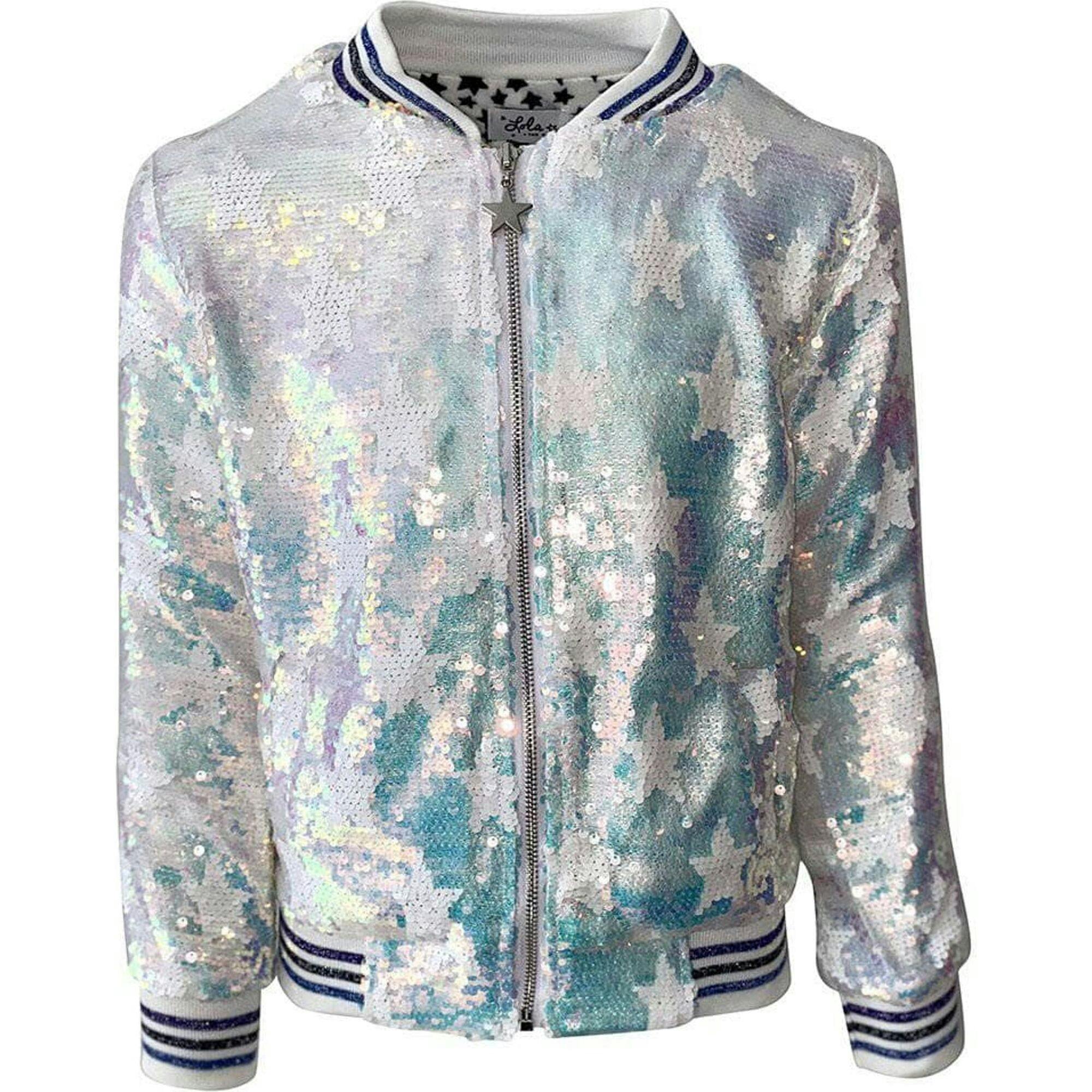 Iridescent Star Sequin Bomber