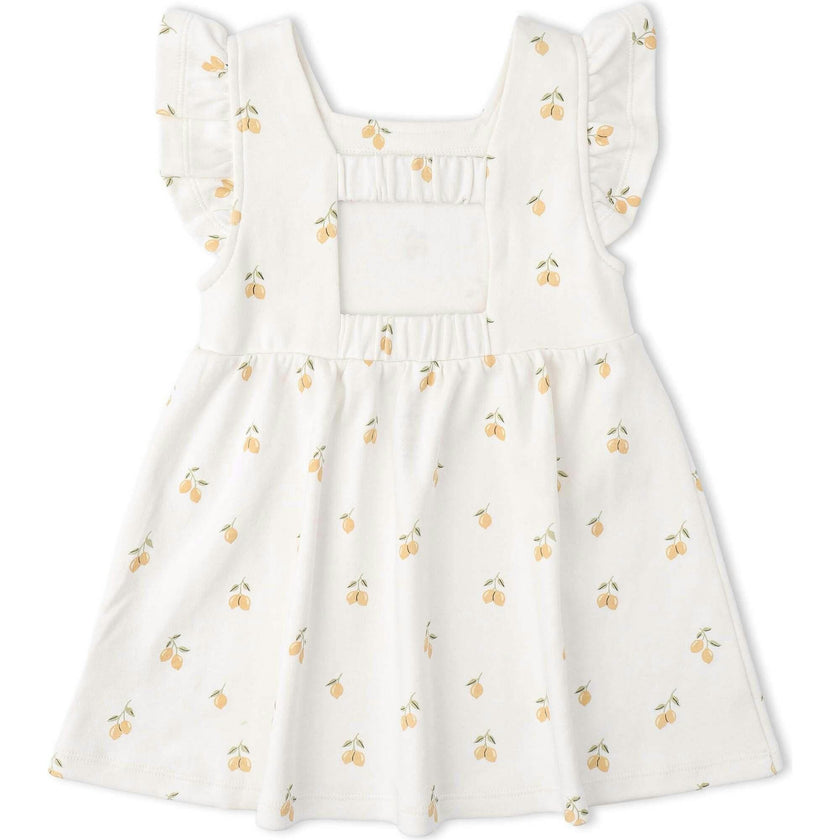 Organic Cutout Back Dress - Lemons