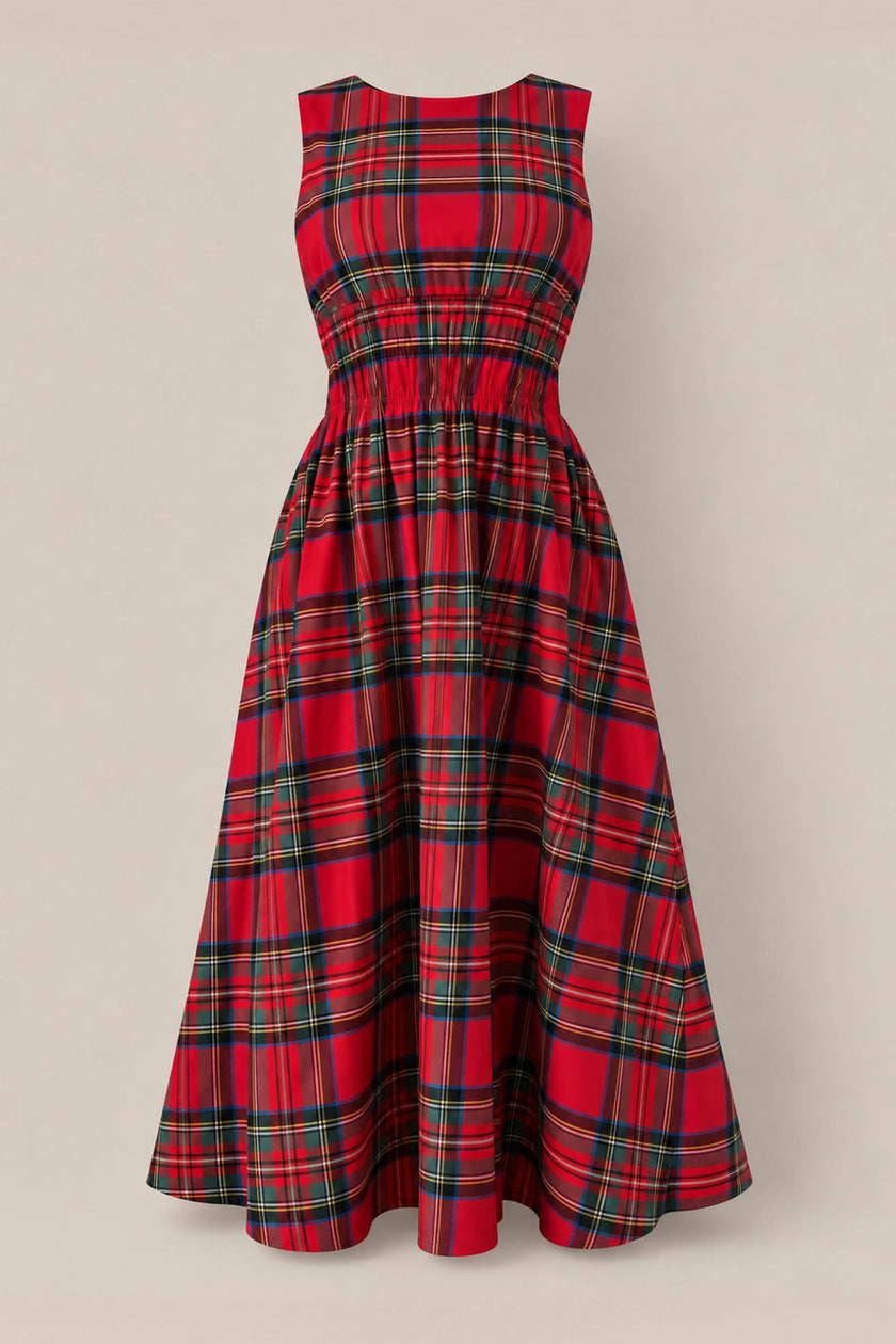 Carly Dress in Holiday Plaid