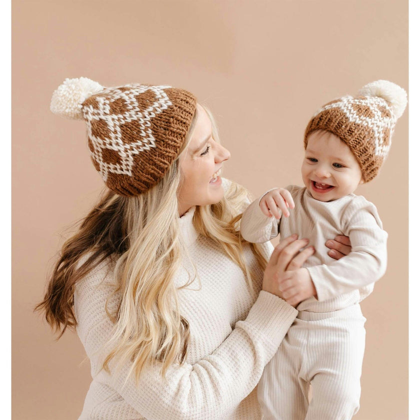 Diamond Faire Isle Hat - Walnut