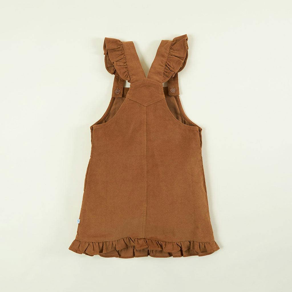 Camel Cotton Corduroy Overall Dress