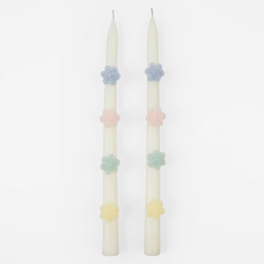 Pastel Flower Taper Candles