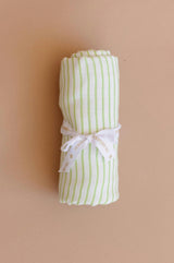 Green Stripe Swaddle and Lovey Set, Flower