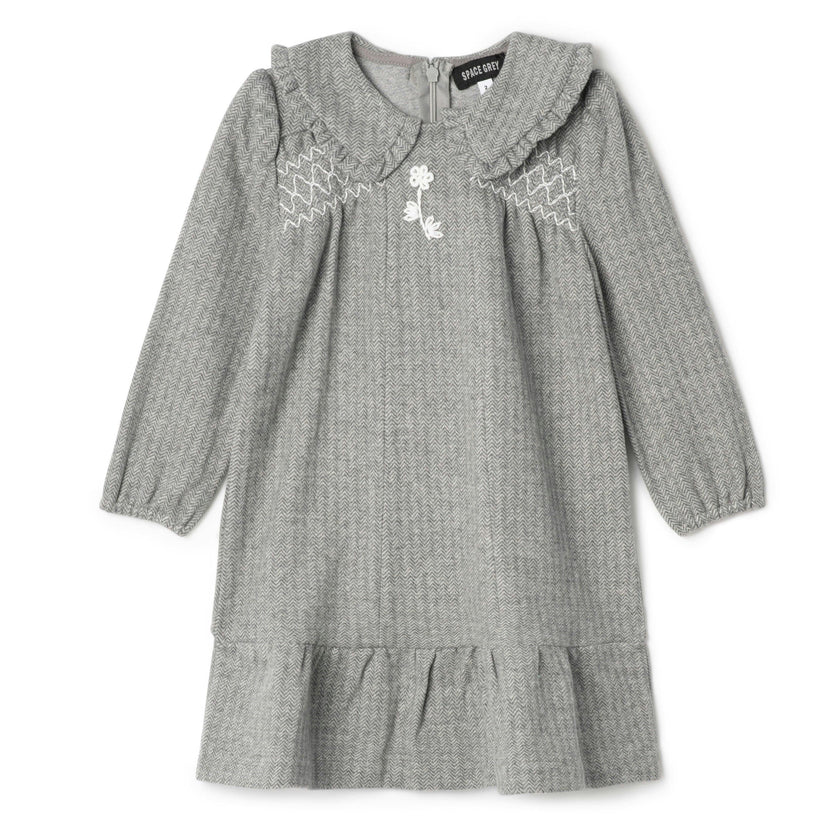 Herringbone Stretch Dress Black