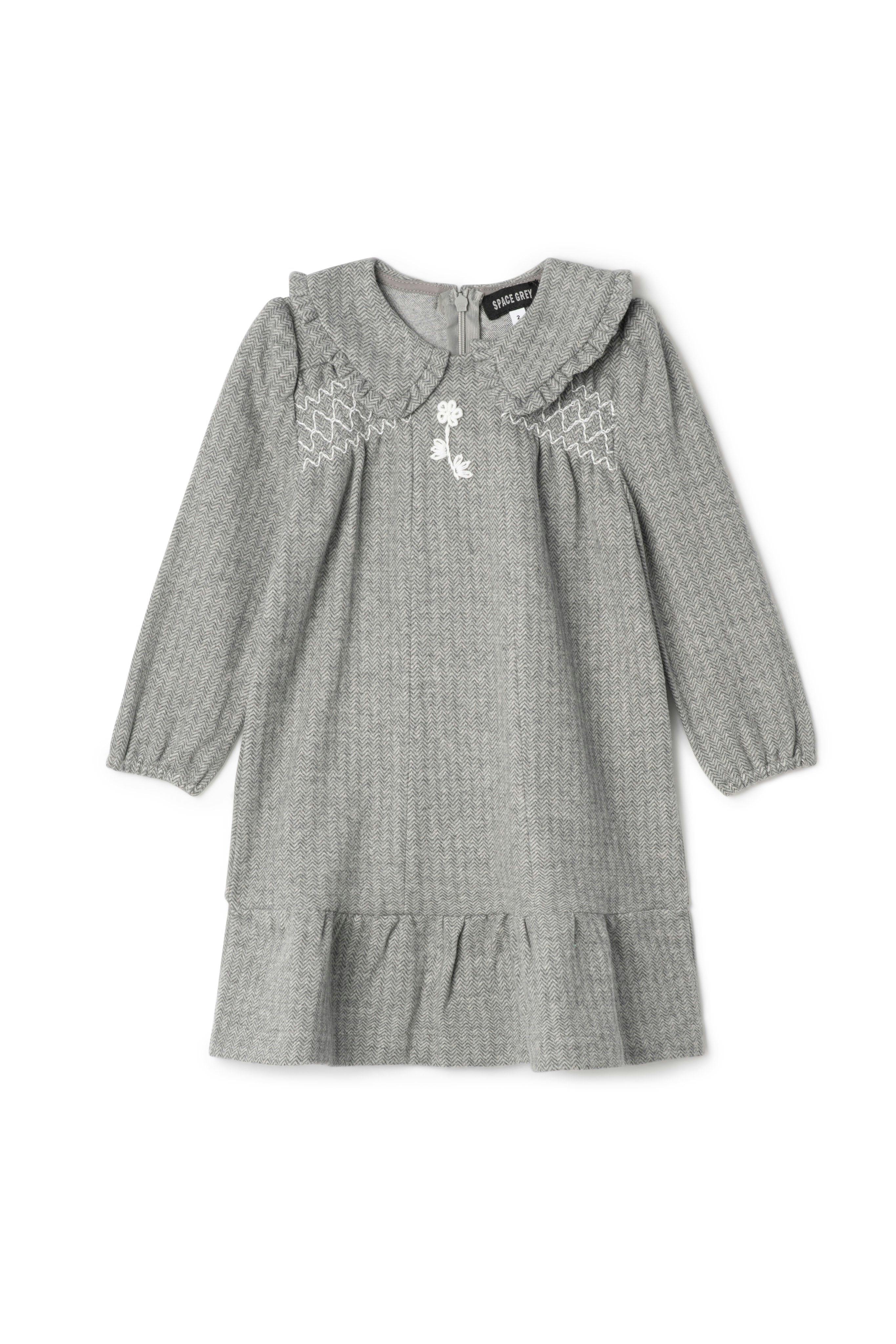 Herringbone Stretch Dress Black