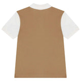 White & Beige Logo Polo Shirt