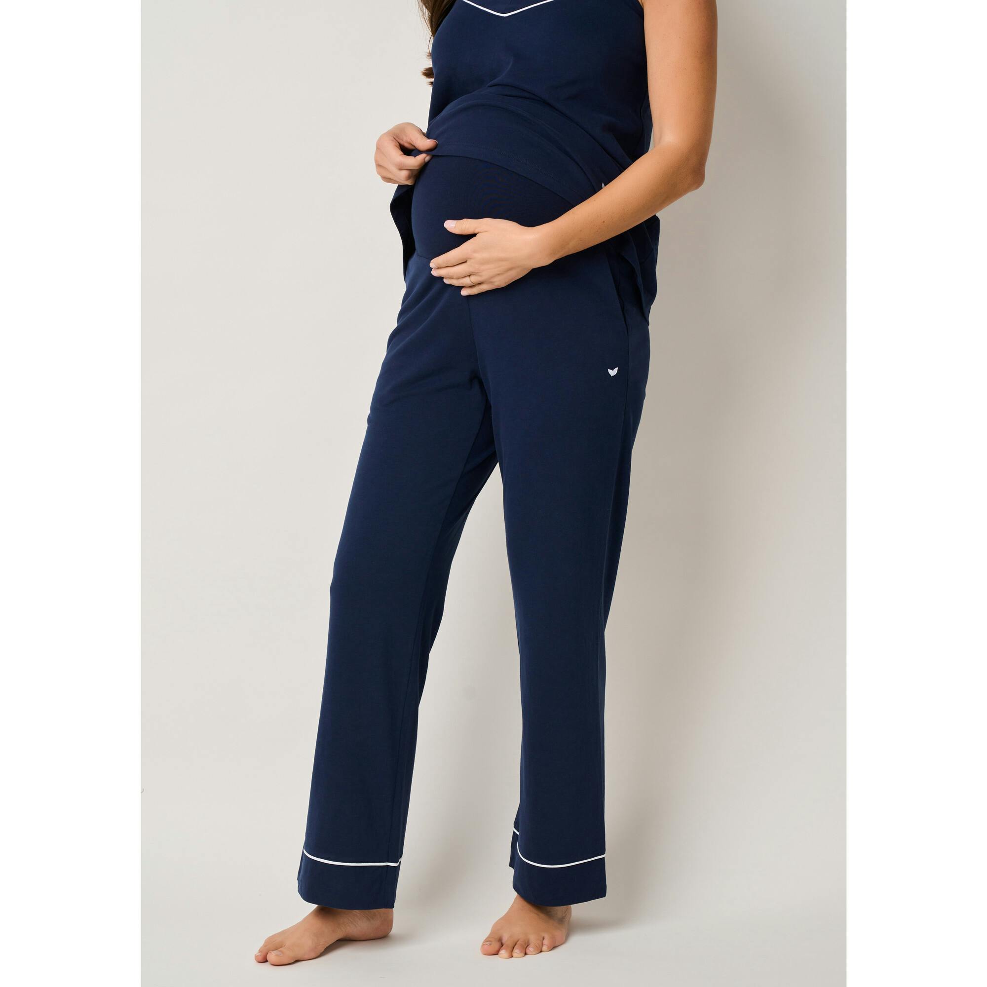 Women's Pima Maternity Pants in Navy