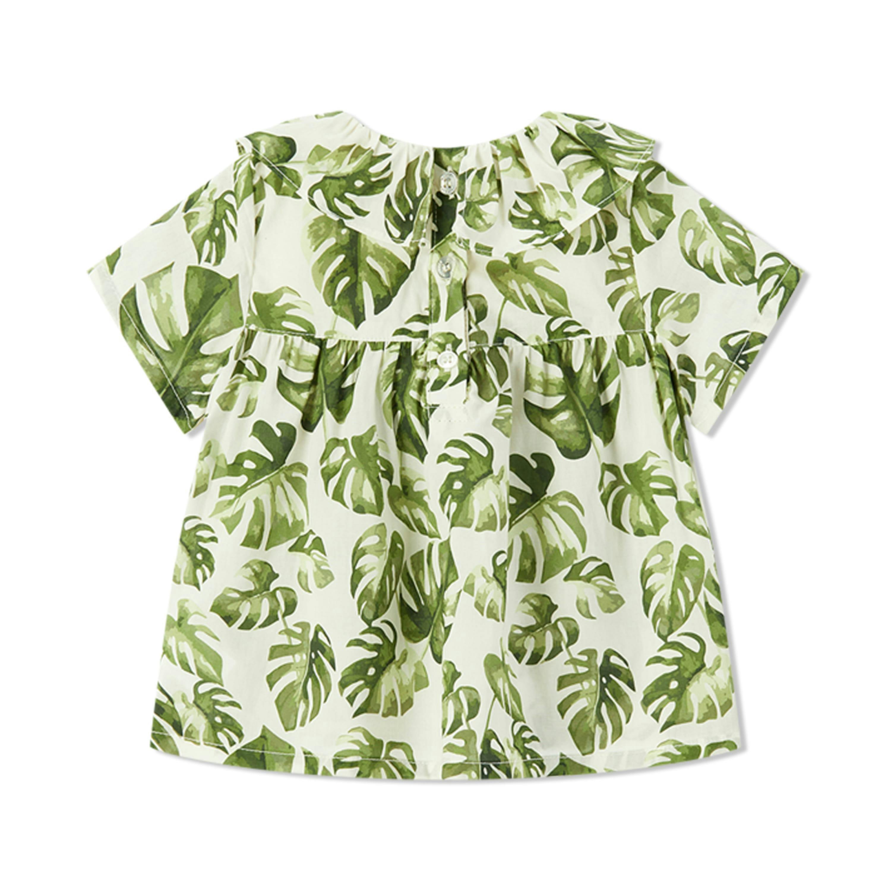 Island Leaf Ruffle Dress & Bloomers