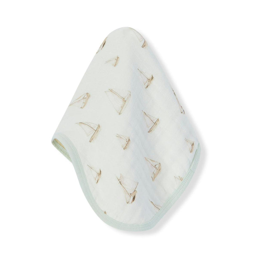 Sailboat Melody Contour Four Layer Burp Cloth