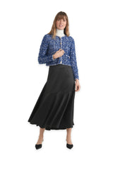 Satin Draped Midi Skirt