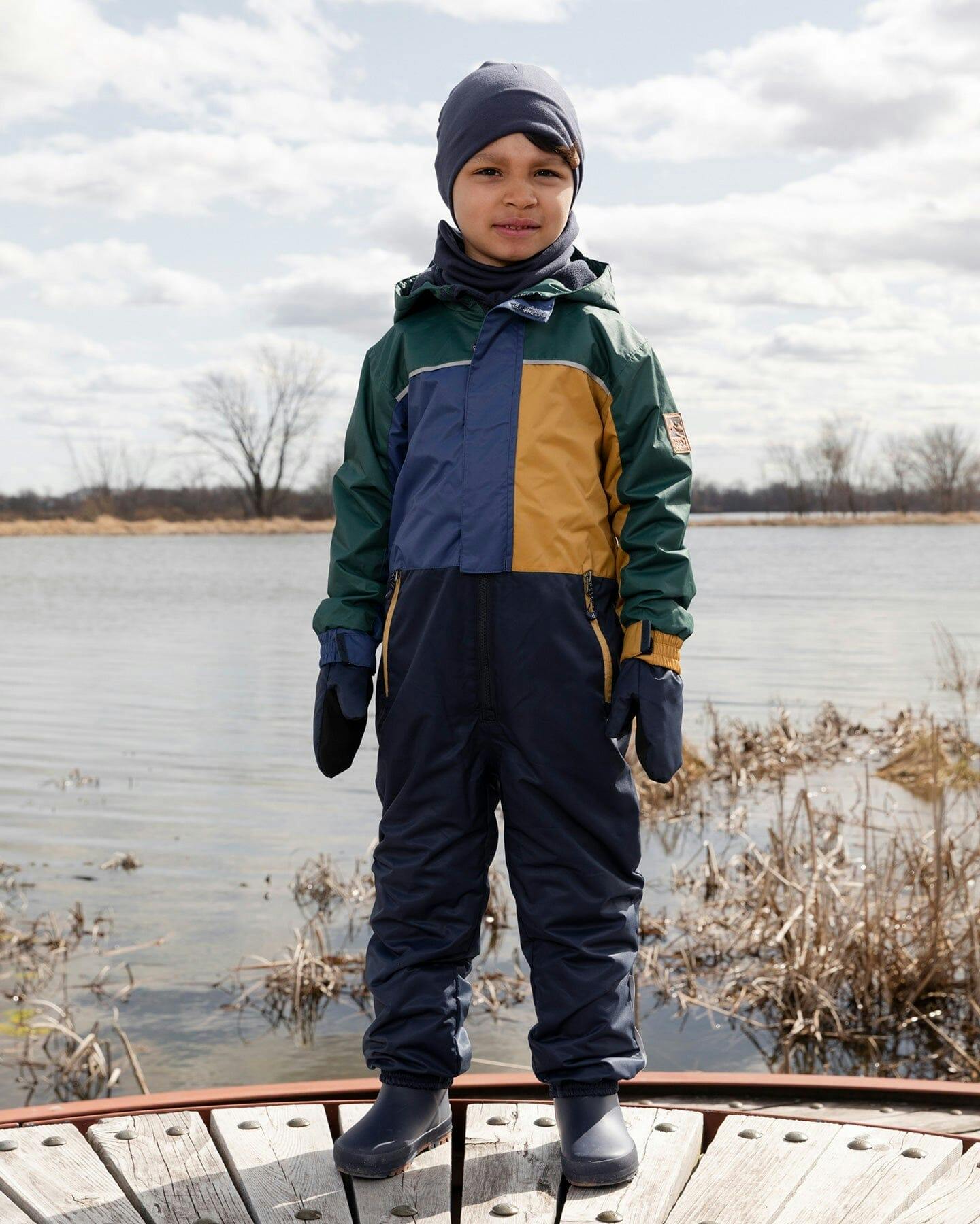Mid-Season Mittens In Recycled Polyester Navy Blue