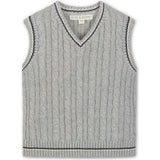 Organic V-Neck Cable Sweater Vest, Grey