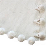 Handmade Felt Pom Poms Cream XL Christmas Tree Skirt 84" Arcadia Home