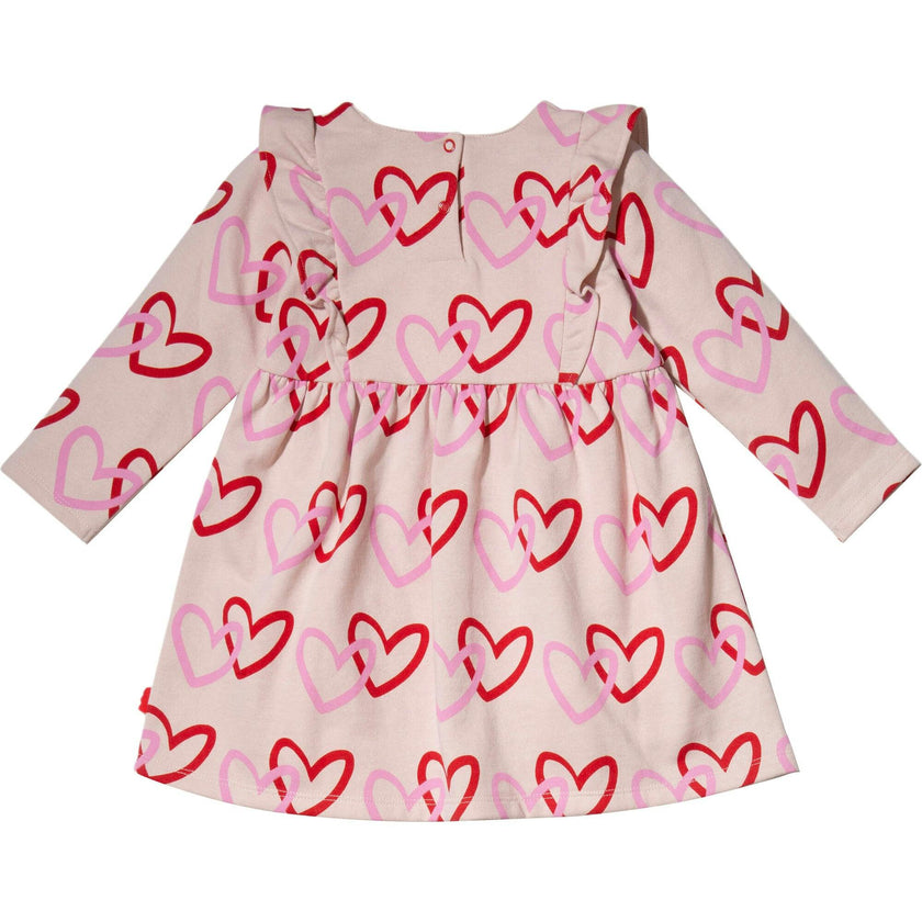 Recycled Cotton Hearts Baby Ruffle Dress