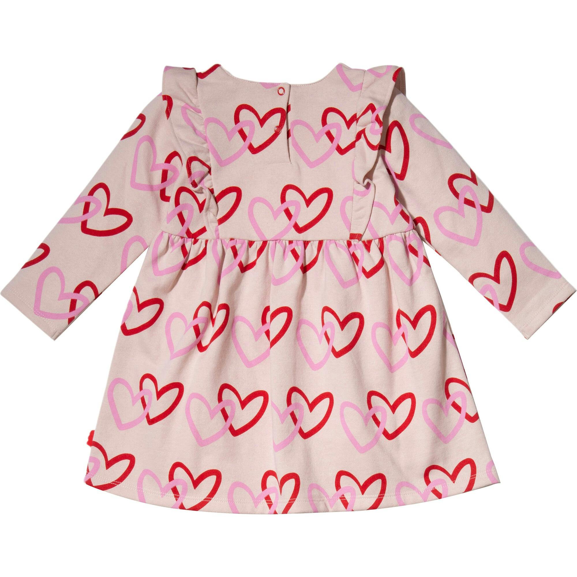 Recycled Cotton Hearts Baby Ruffle Dress