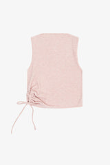 Tenly Hacci Rib  Drawstring Muscle Tank
