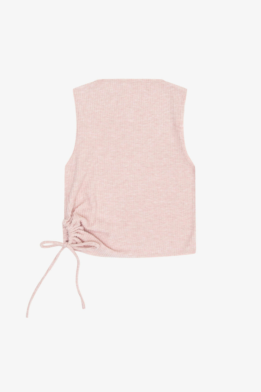 Tenly Hacci Rib  Drawstring Muscle Tank