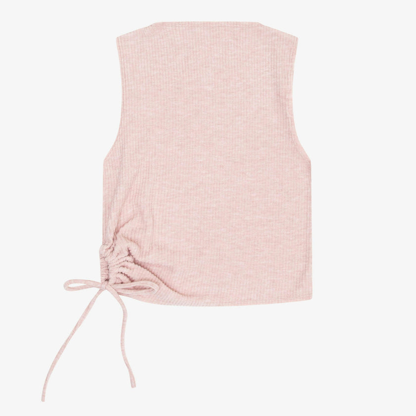 Tenly Hacci Rib  Drawstring Muscle Tank