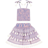 Louisa Smocked Stripe Top And Skirt Set, Stripes