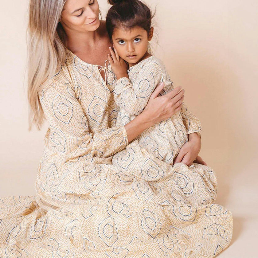 Block-Printed Bohemian Dress