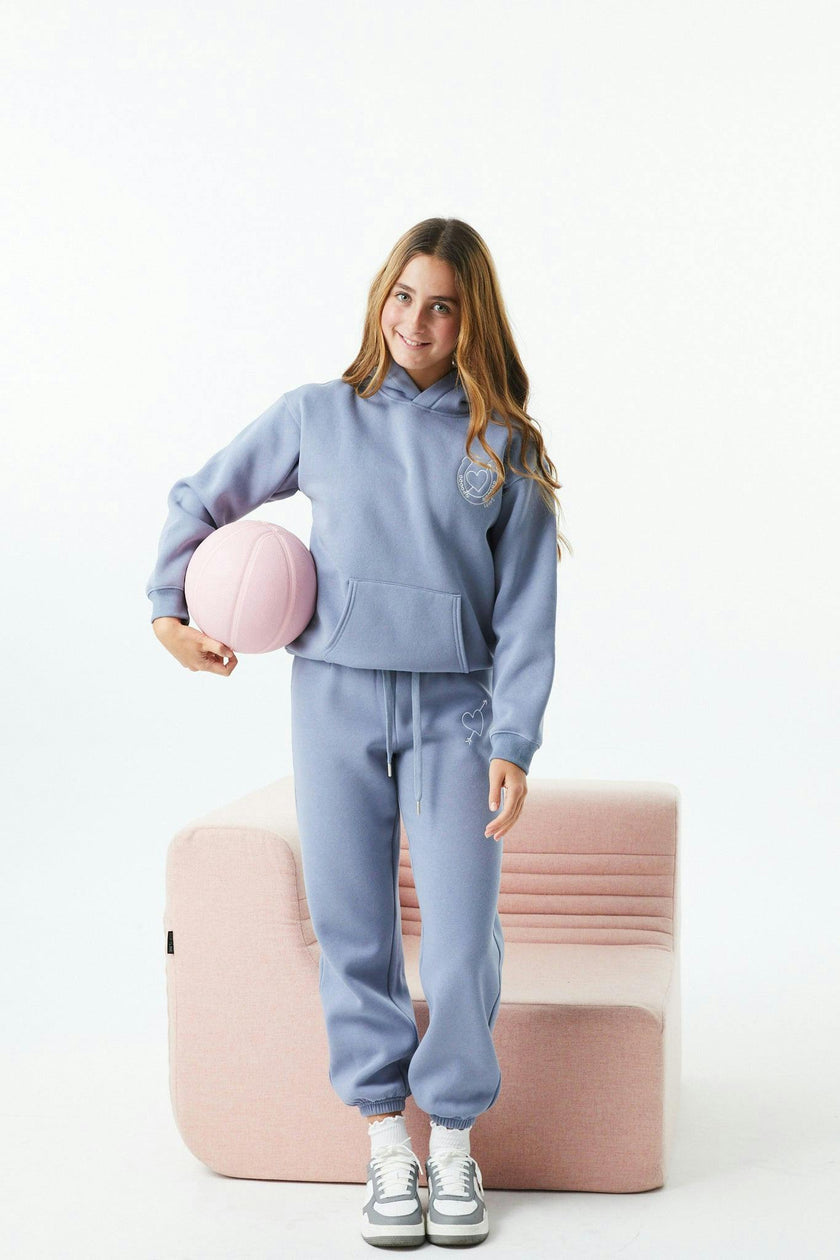 Lea Fall Blue Sky French Terry Oversized Hoodie - Lucky