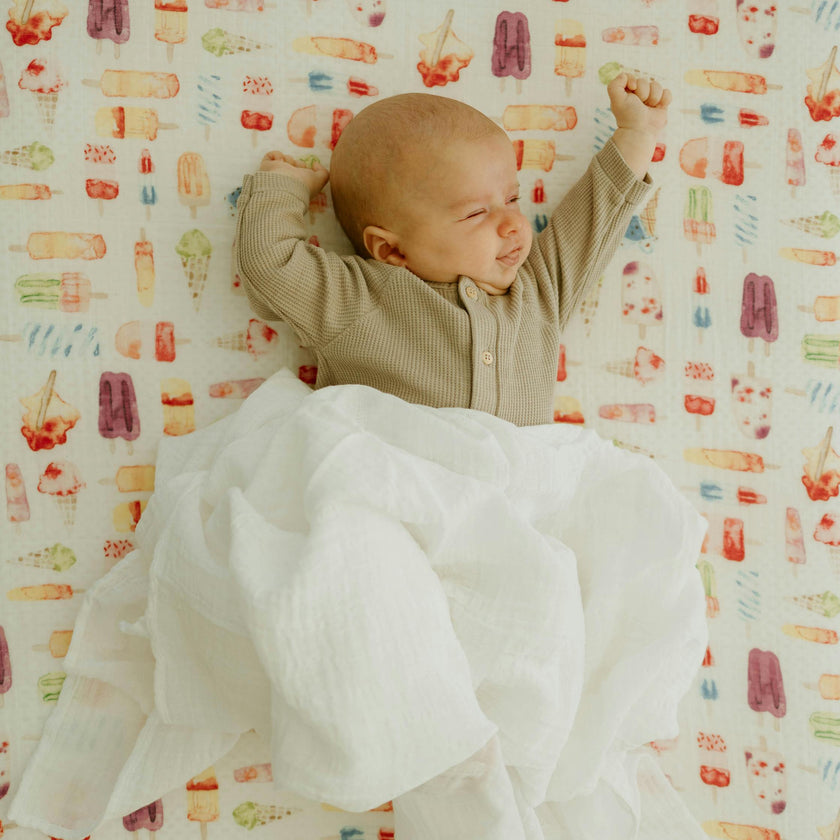 Cotton Muslin Swaddle Blanket 3 Pack - White