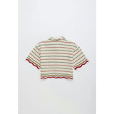 BARCOS KNIT SHIRT OFF WHITE / RED