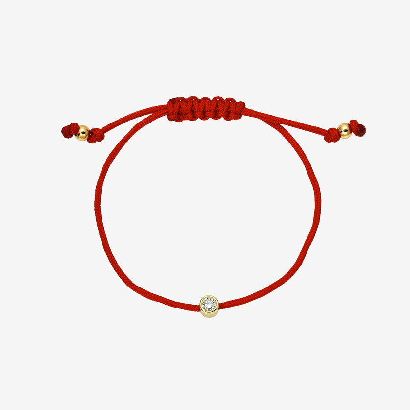 14k Gold Lab Diamond Bezel Fortune Bracelet