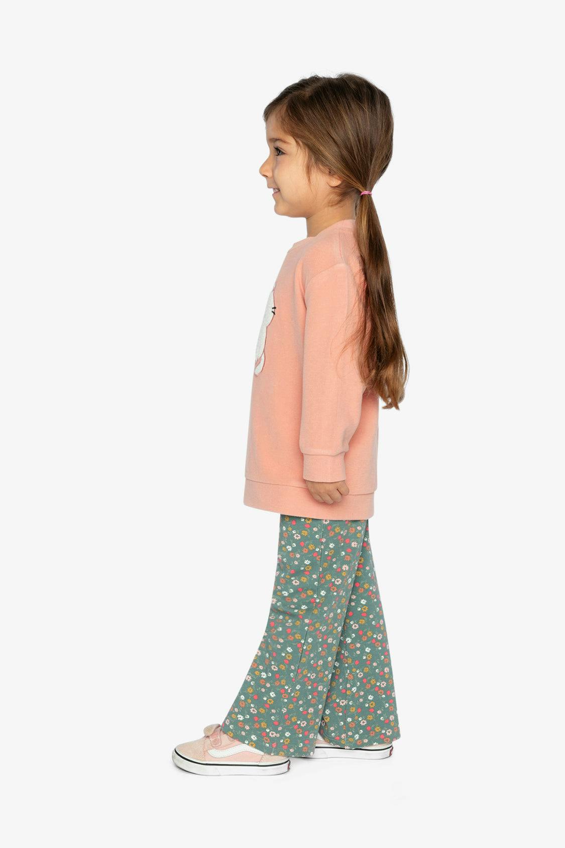 Tunic And Leggings Set Pale Pink And Green Floral Print