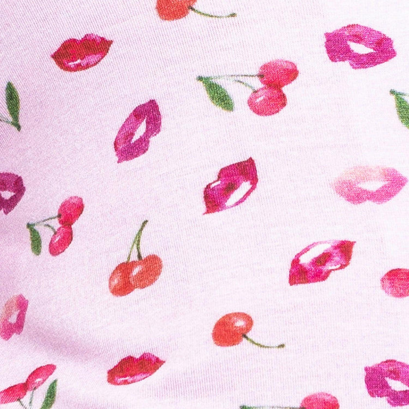 Cherries and Lips Short Sleeve Pajama Set