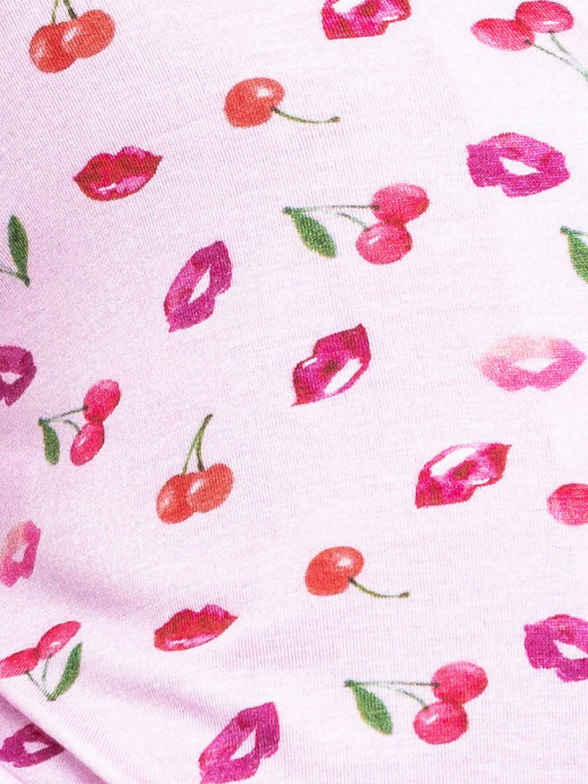 Cherries and Lips Short Sleeve Pajama Set