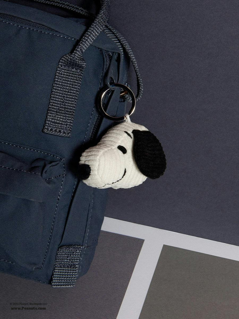 Snoopy Head Corduroy Cream keychain - 2"