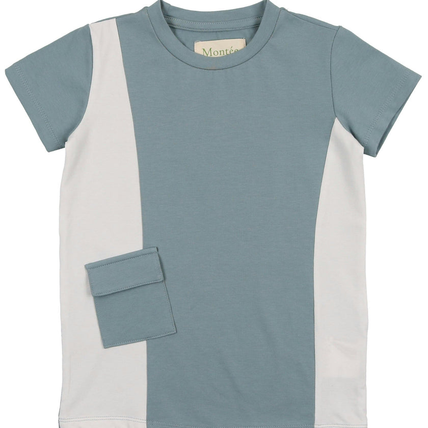 Colorblock Pocket Short Sleeves Tee