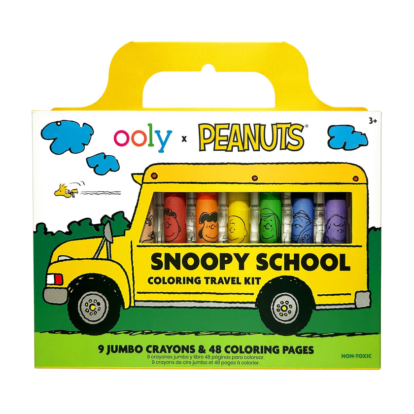 OOLY x Peanuts Snoopy School Coloring Travel Kit - 9 Crayons 48 Pages